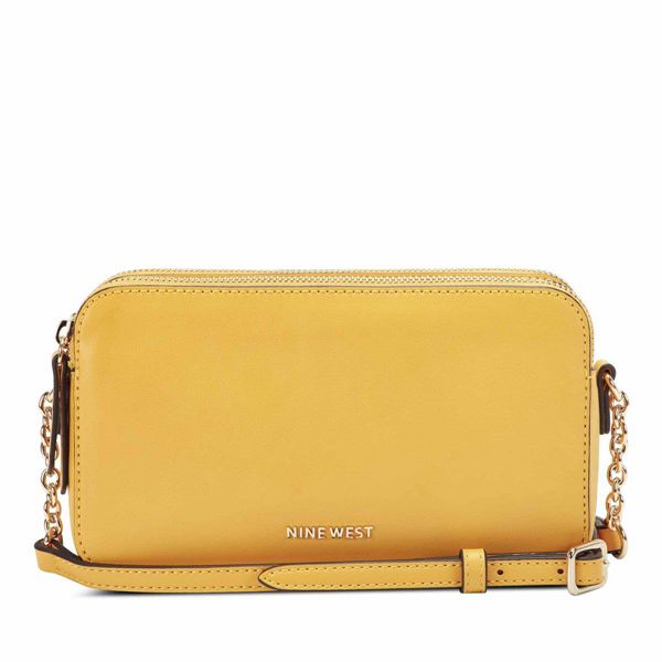 Nine West Penny Double Zip Yellow Shoulder Bag | South Africa 81M28-6U03